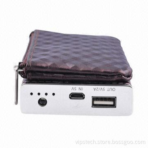 Emergency Mobile Phone Power Bank with Structure of PU and ABS Material, Wallet Function, LED Torch